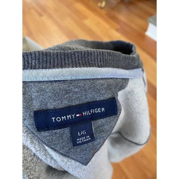 Tommy Hilfiger Sweatshirt Spellout Grey Womens Logo Activewear Large - Picture 4 of 4